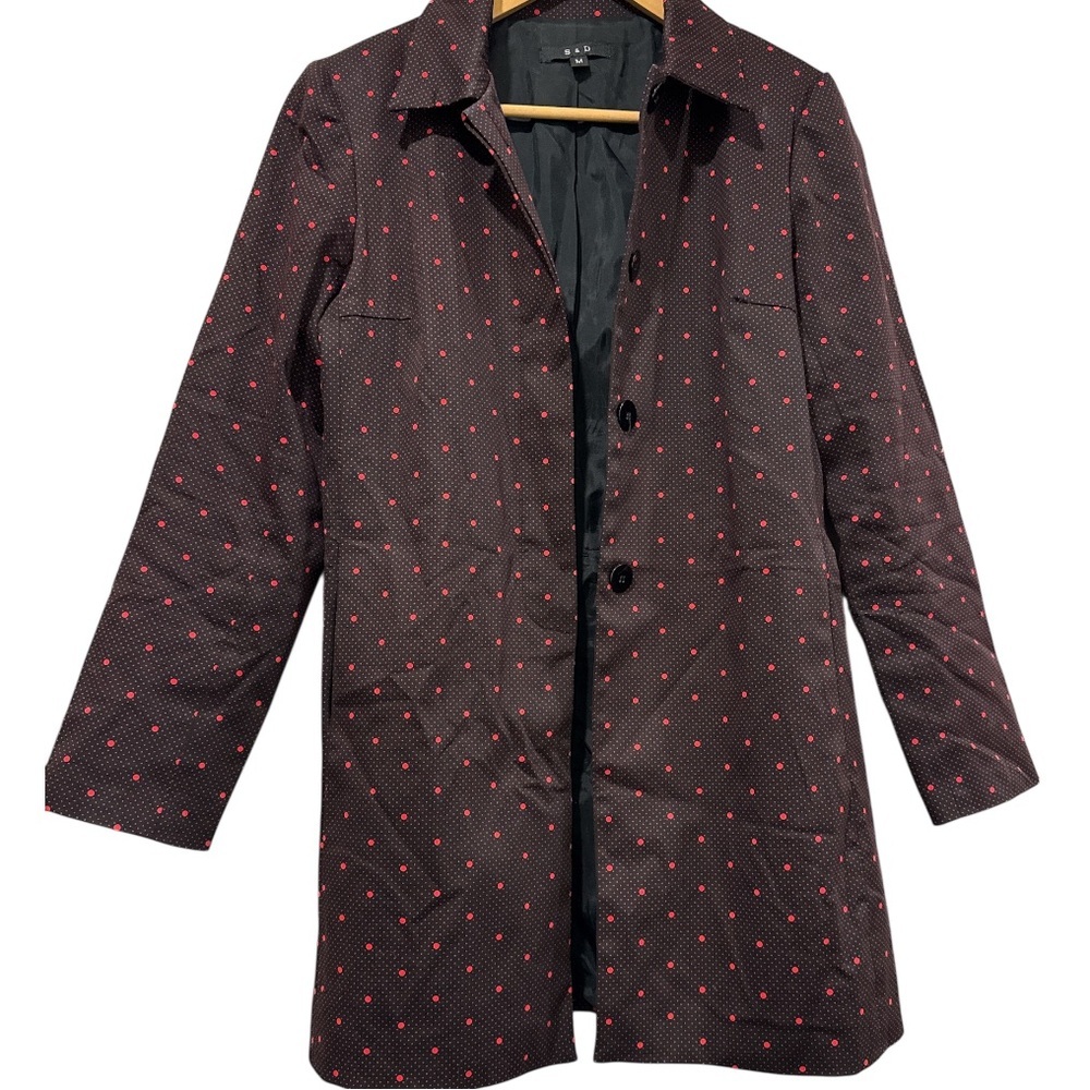 S & D black & pink pin dot/polka dot Blazer Size Medium